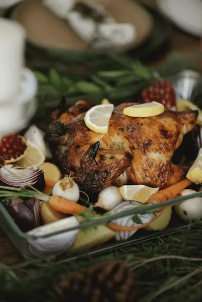A Holiday Feast with a Full Roast Turkey